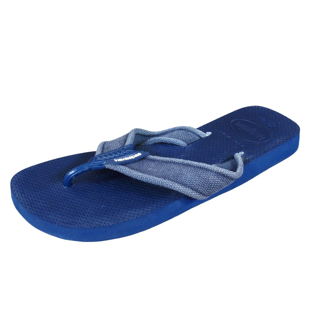 Havaianas Urban Basic Men Sandal Size 9-10 Casual Beach Flip‎ Flop Blue Fabric